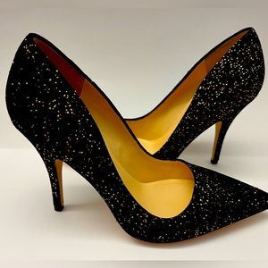 Kate Spade Black Glitter Pumps